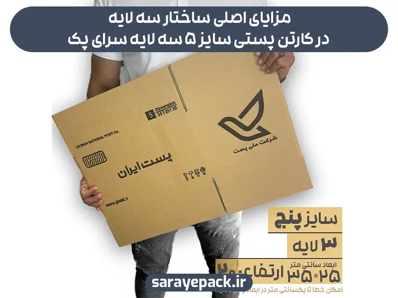 مقایسه قیمت کارتن پستی سایز ۵ سه لایه در سرای پک با رقبا.