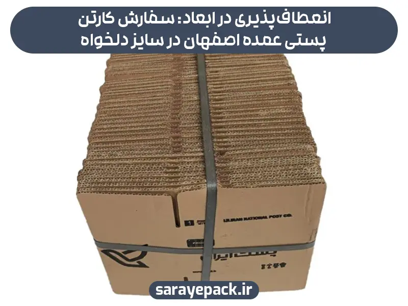 انعطاف‌پذیری در ابعاد: سفارش کارتن پستی عمده اصفهان در سایز دلخواه