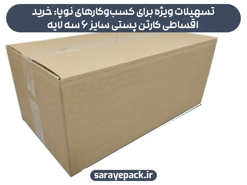 تسهیلات ویژه برای کسب‌وکارهای نوپا: خرید اقساطی کارتن پستی سایز 6 سه لایه