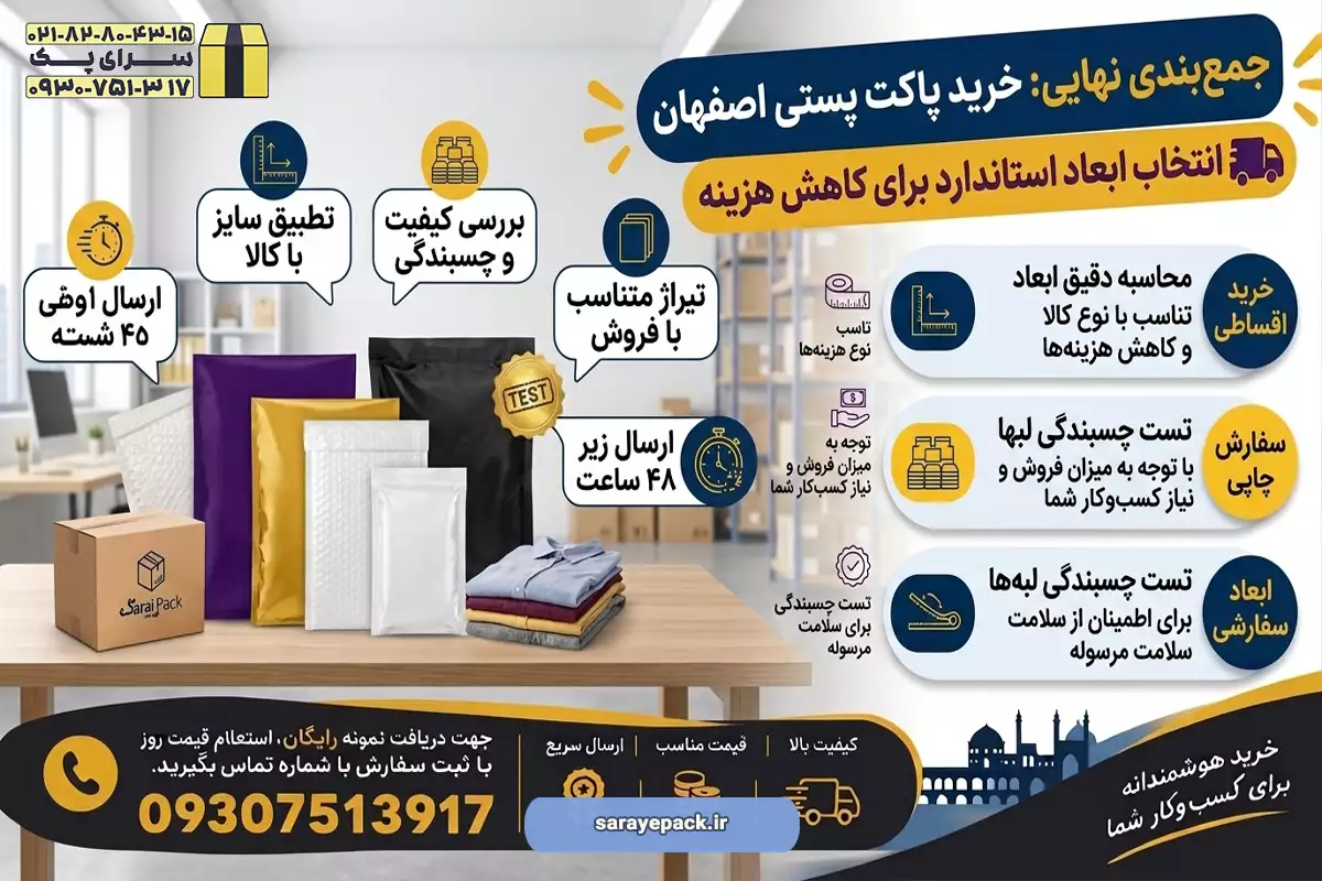 تهیه پاکت پستی اصفهان