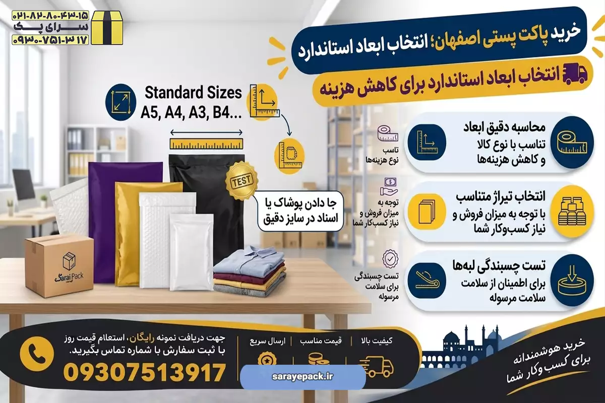 تهیه و سفارش پاکت پستی اصفهان